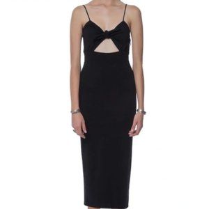 Mara Hoffman Black Tie Front Midi Dress (XS)